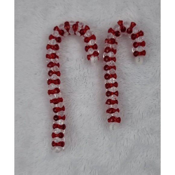 Vintage Beaded Christmas Ornaments Lot of 13 Wreath Bell Candy Canes - Picture 4 of 11